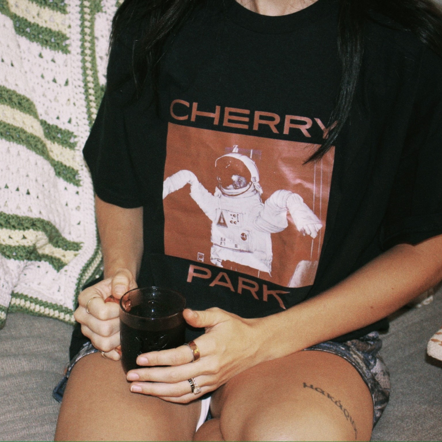 Cherry Park band's clothing merchandise style option: Spacey Shirt