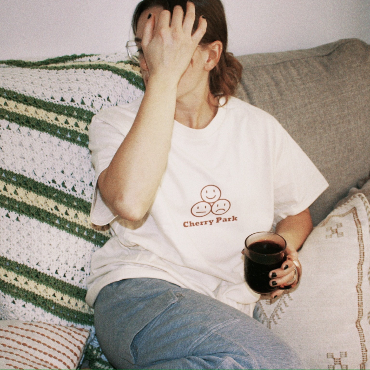 Cherry Park band's clothing merchandise style option: Smiley Shirt